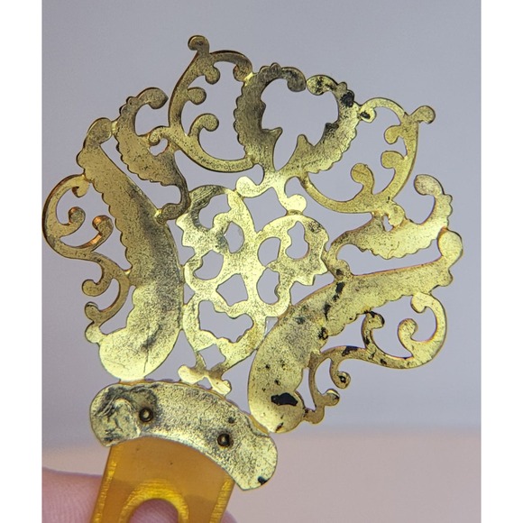 Metal and Celluloid Vintage Hair Comb main image 9